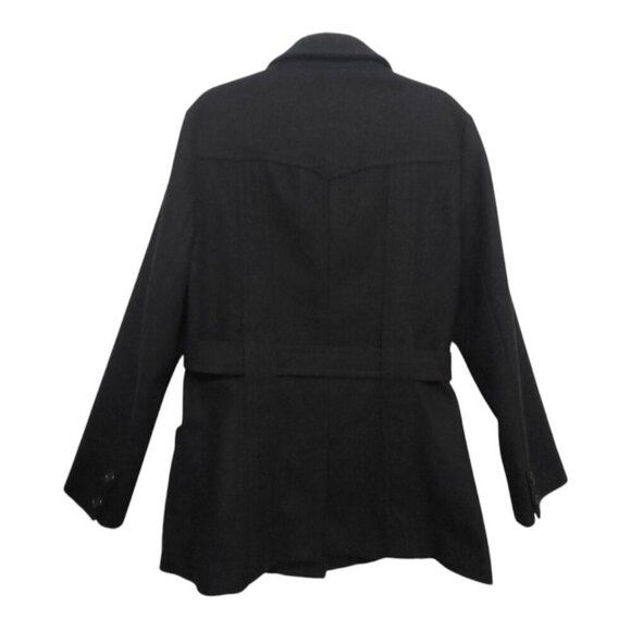 J. CREW Black Wool Belted Coat Classic Single-Breasted - Picture 6 of 12